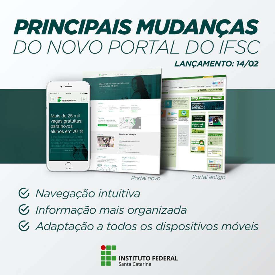 Anúncio novo Portal do IFSC
