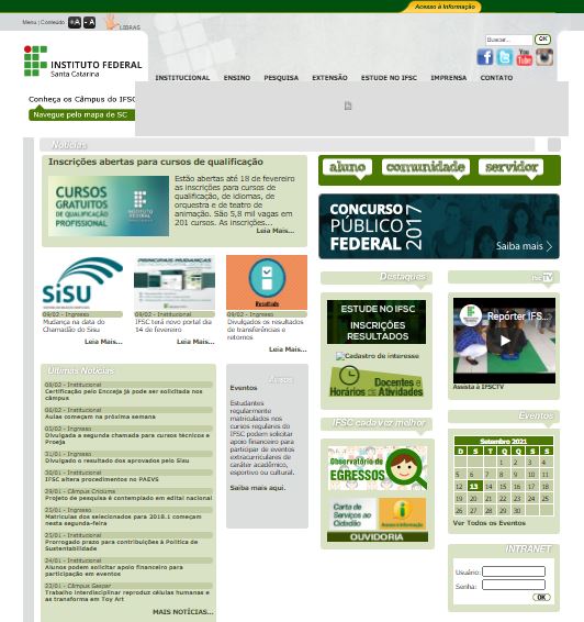 Print site antigo do IFSC