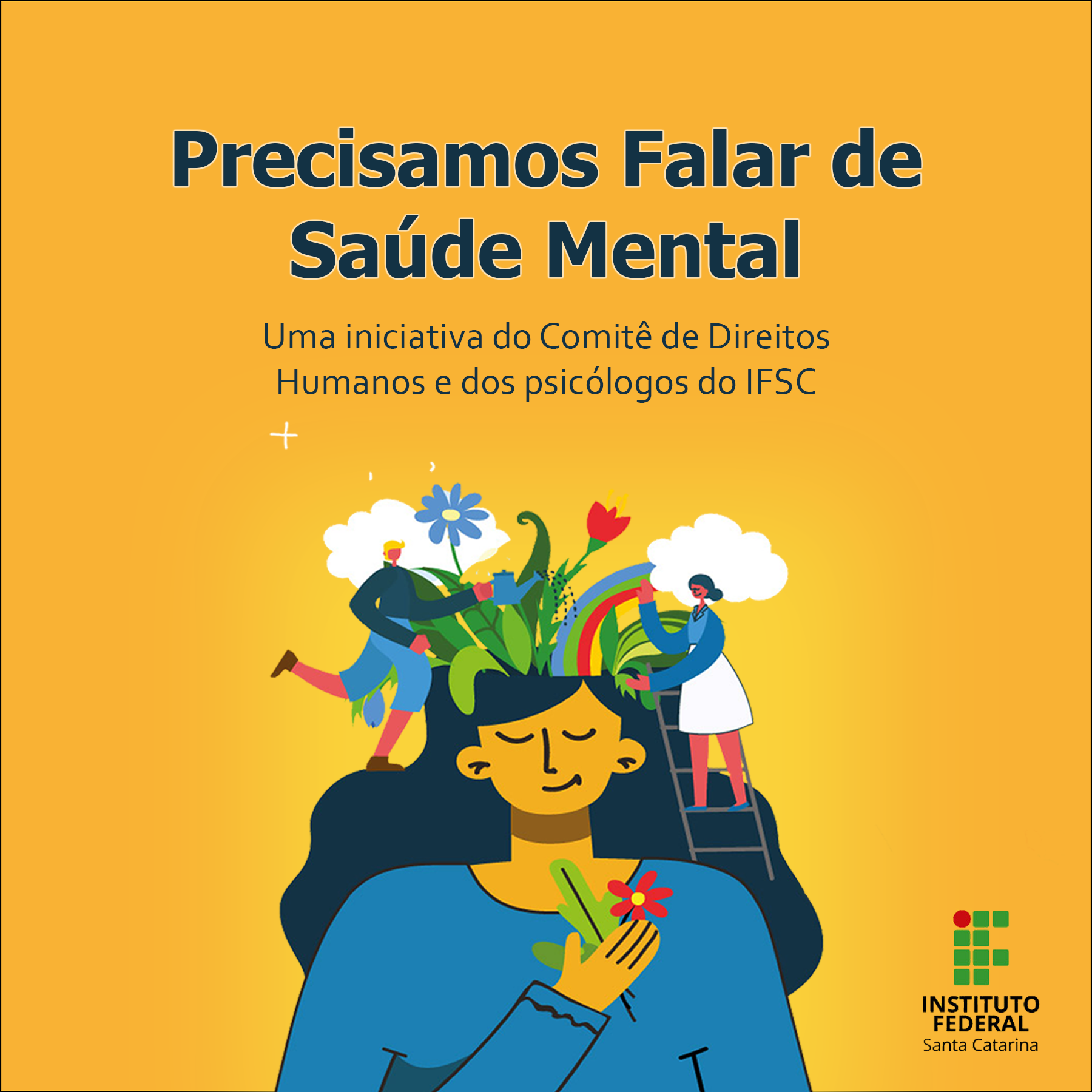 Arte sobre campanha de saúde mental do IFSC