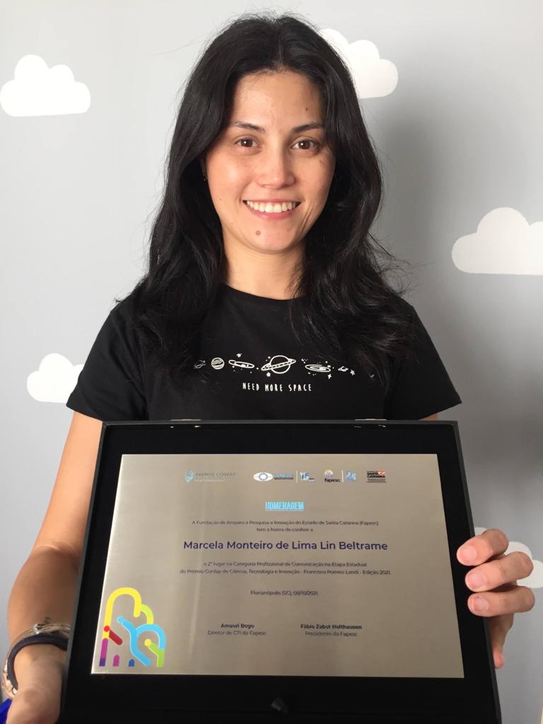 Marcela Lin já foi finalista do prêmio em 2021 e concorre na categoria Profissional de Comunicação