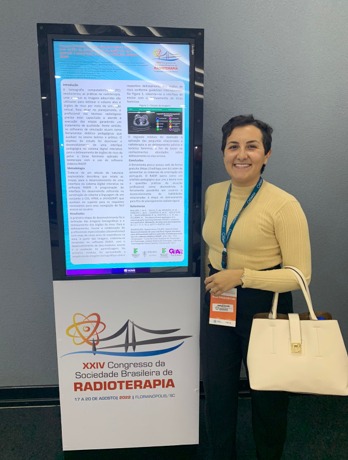 Banner apresentado no 24º Congresso da Sociedade Brasileira de Radioterapia pela professora Charlene da Silva, em 2022