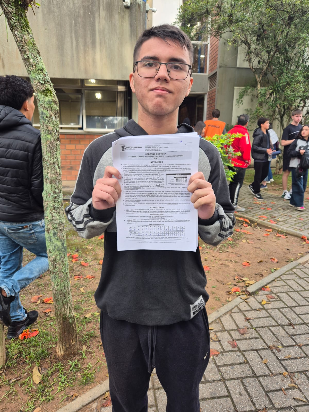 Pedro Miguel fez prova para o curso do Câmpus Florianópolis
