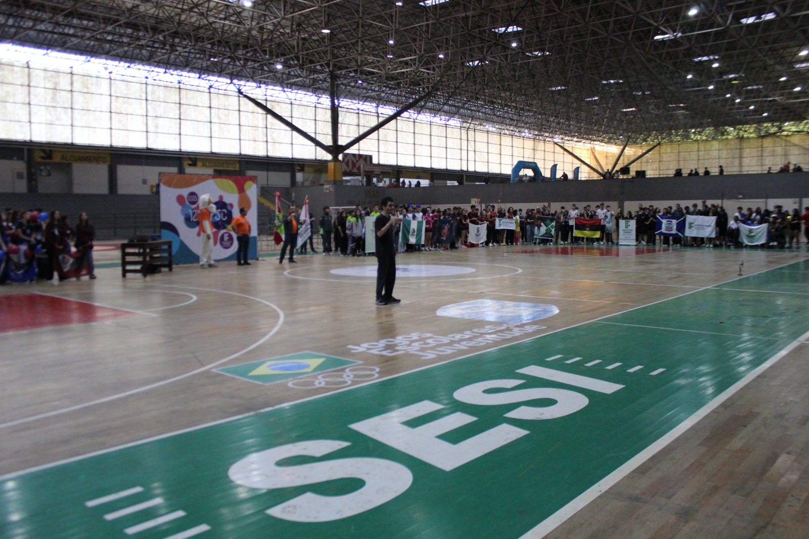 Cerimônia de abertura da Etapa Integrados no Complexo Esportivo do Sesi, em Blumenau I Fotos: Larissa Cândido da Silva