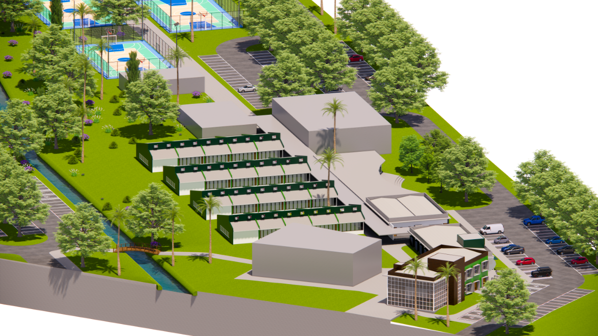 Vista geral do projeto arquitetônico do Câmpus Tijucas