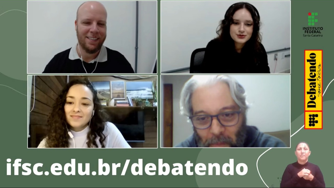 Captura de tela de live realizada em edição anterior do projeto Debatendo Sobre Política.