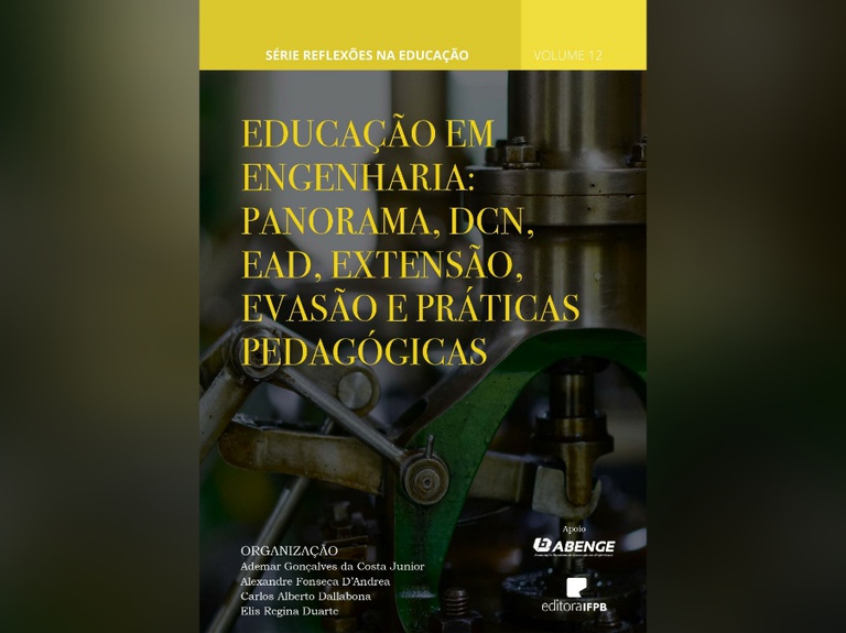 Capa da obra publicada pela editora do IFPB sobre Educação nas Engenharias.