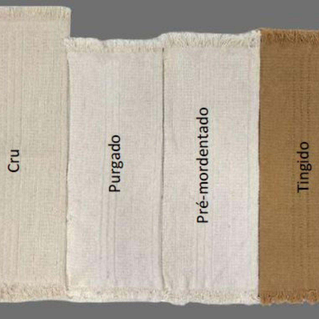 Tapetes de algodão nas diferentes fases do tingimento | Foto: Divulgação